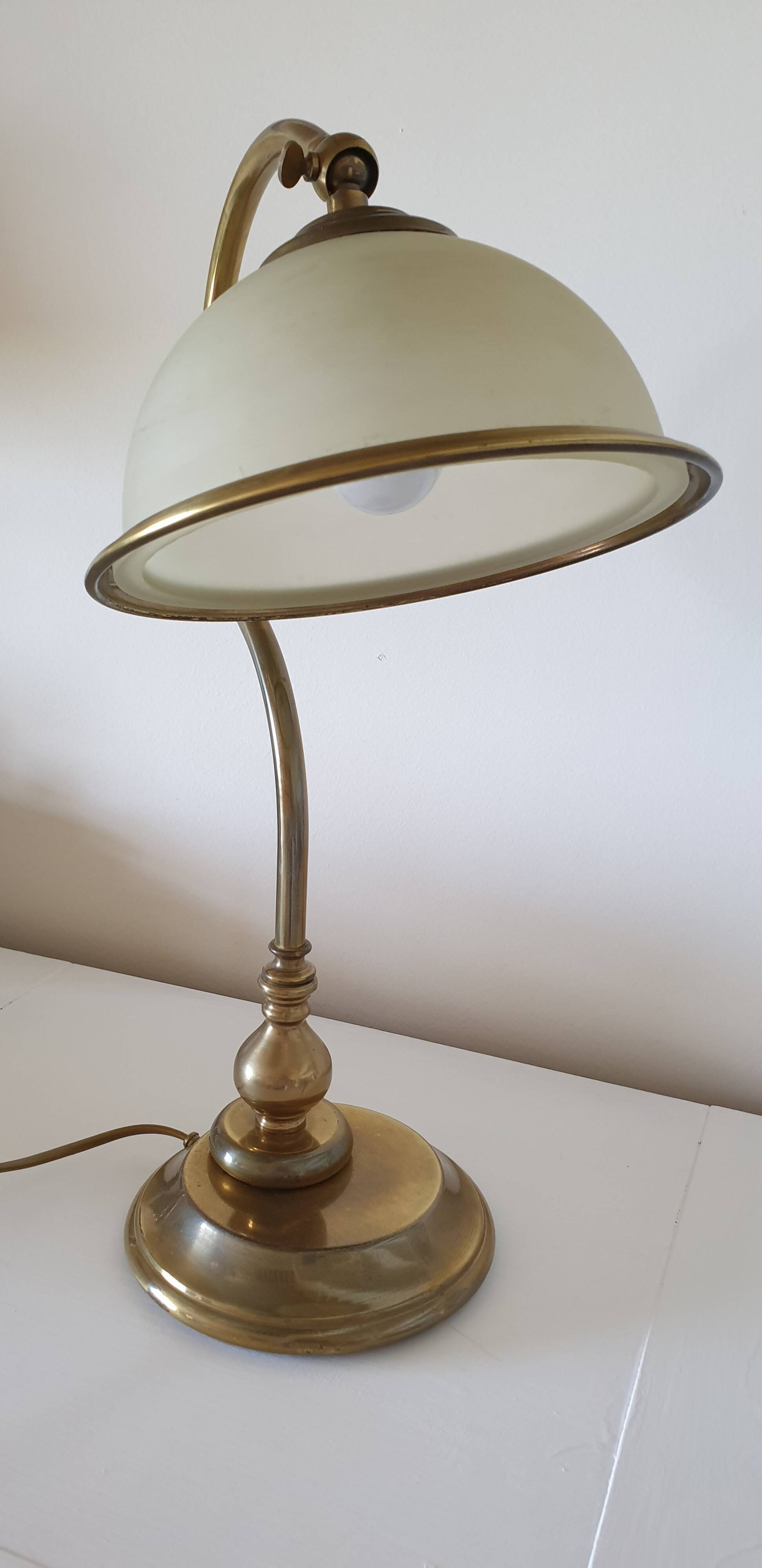 Vintage brass navy-style lamp