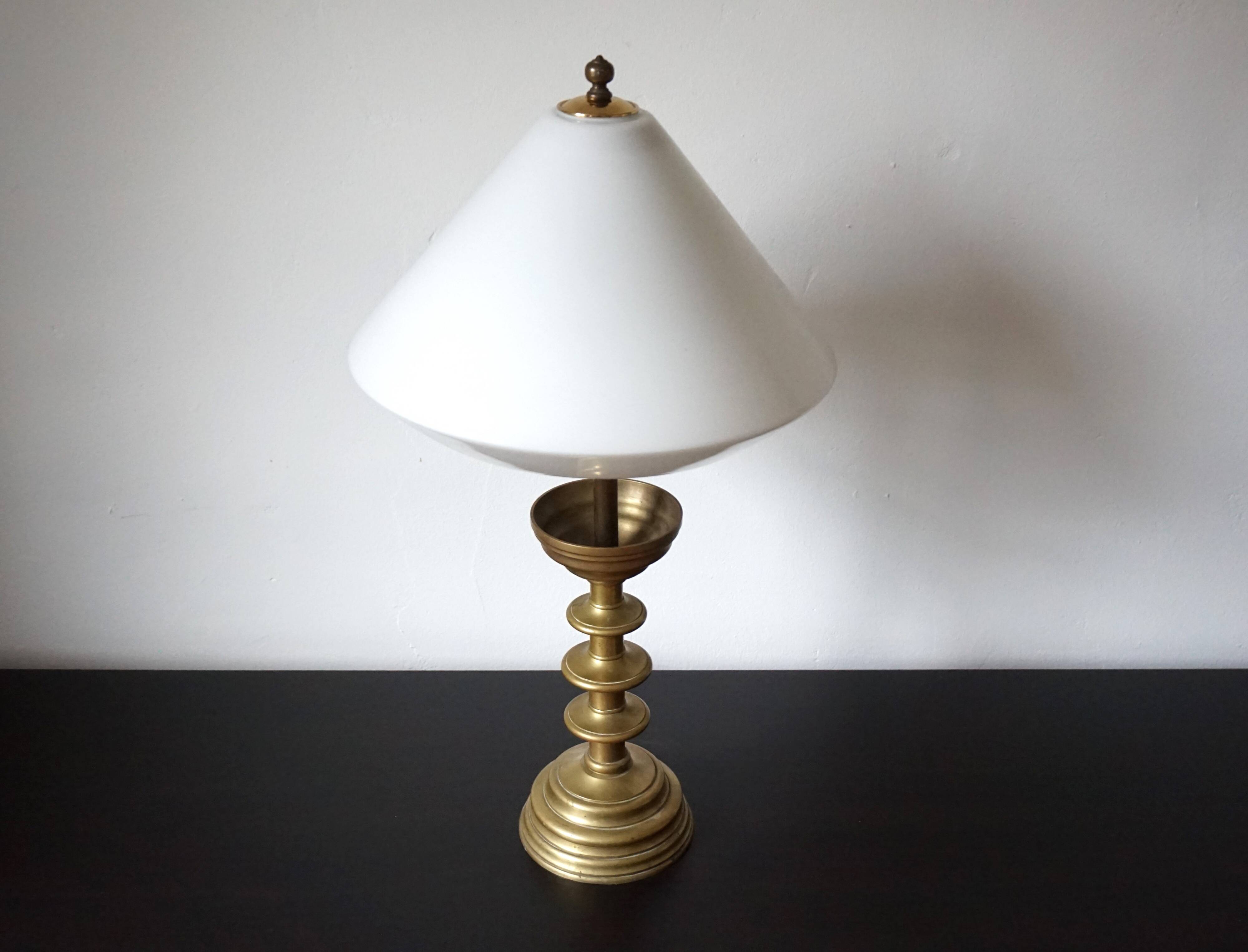 Lampe de Table Empire Art Nouveau en Laiton