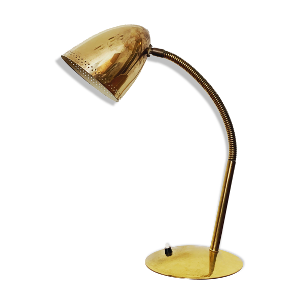 Brass table lamp with perforated lampshade by Kaiser Idell 6754 | Selency
