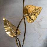 Rhubarb leaf brass floor lamp, Italy, 1970s