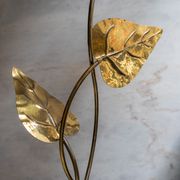 Rhubarb leaf brass floor lamp, Italy, 1970s