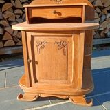 Art Deco bedside table in raw wood