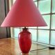 Vintage ceramic table lamp with a lacquered finish, golden potiche base and brass.