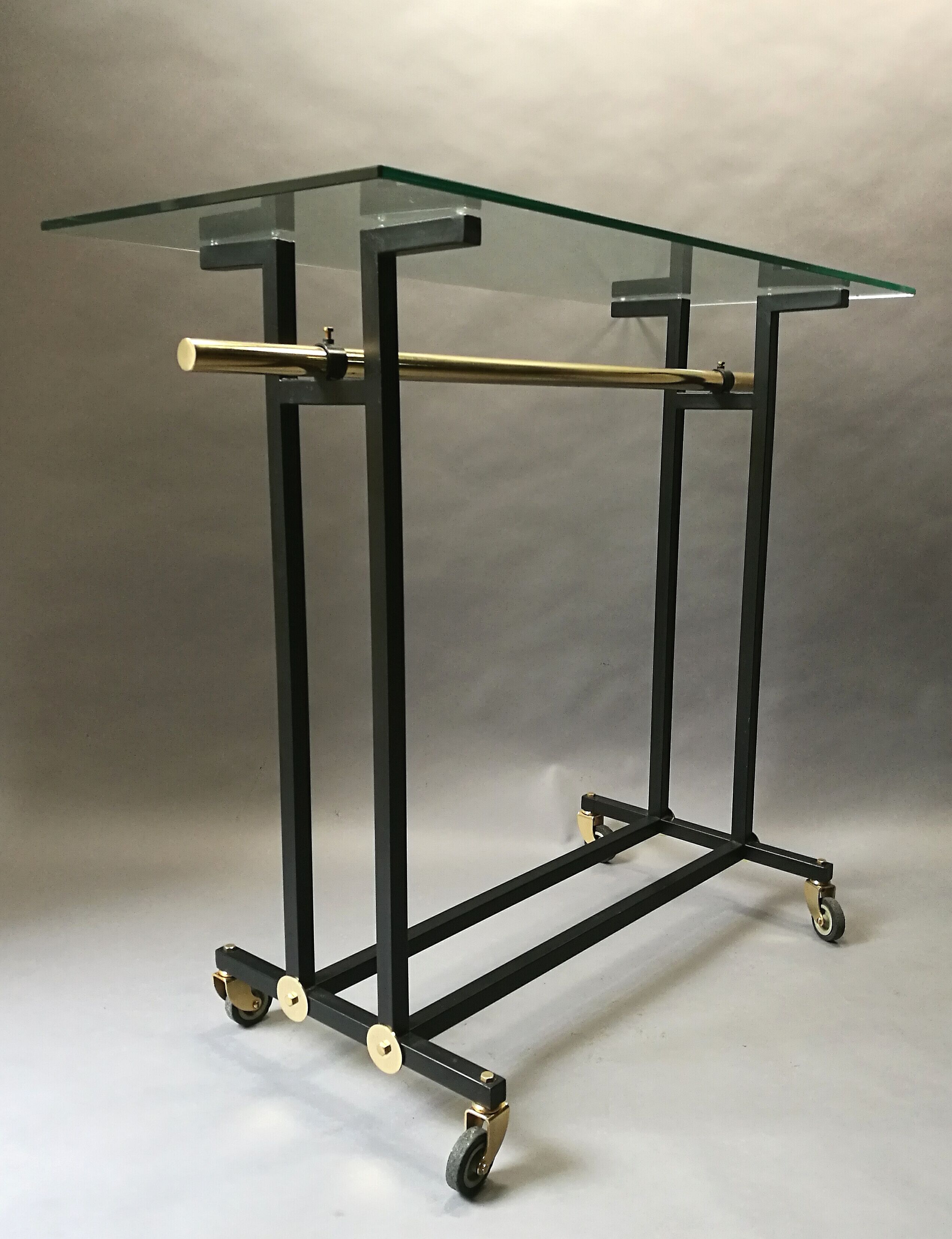 Serving table 70s black and brass