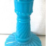 Bougeoir opaline bleu