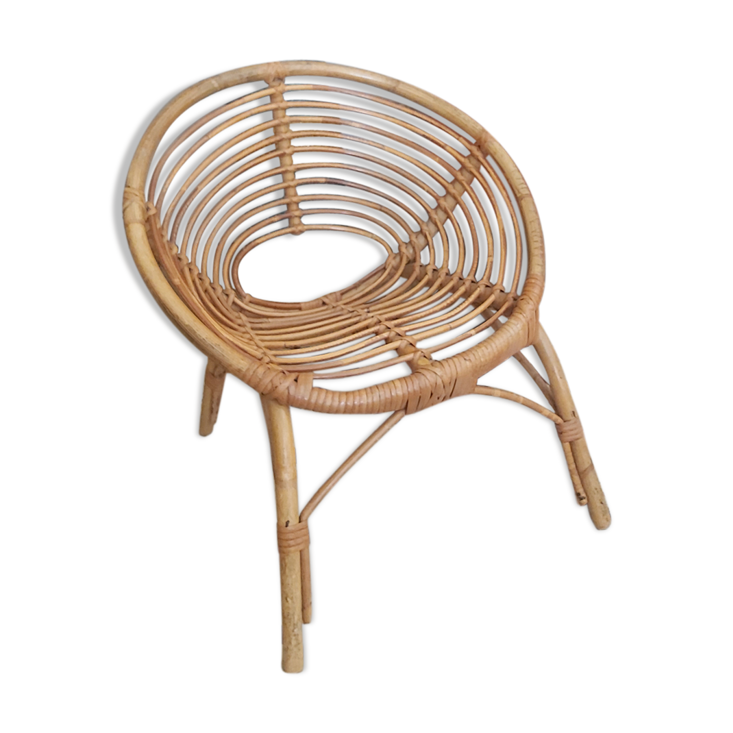 Vintage rattan shell chair