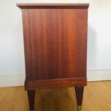 Bedside, walnut 3 drawers