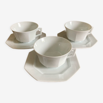 Trio of Limoges porcelain cups