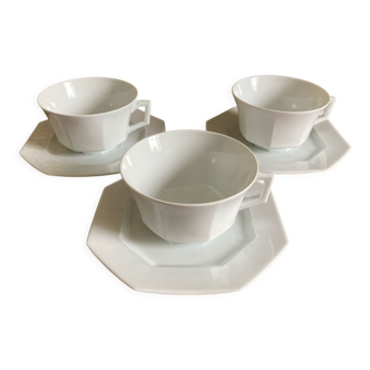 Trio de tasses en porcelaine limoges