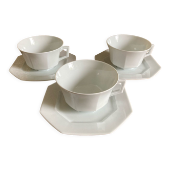 Trio of Limoges porcelain cups