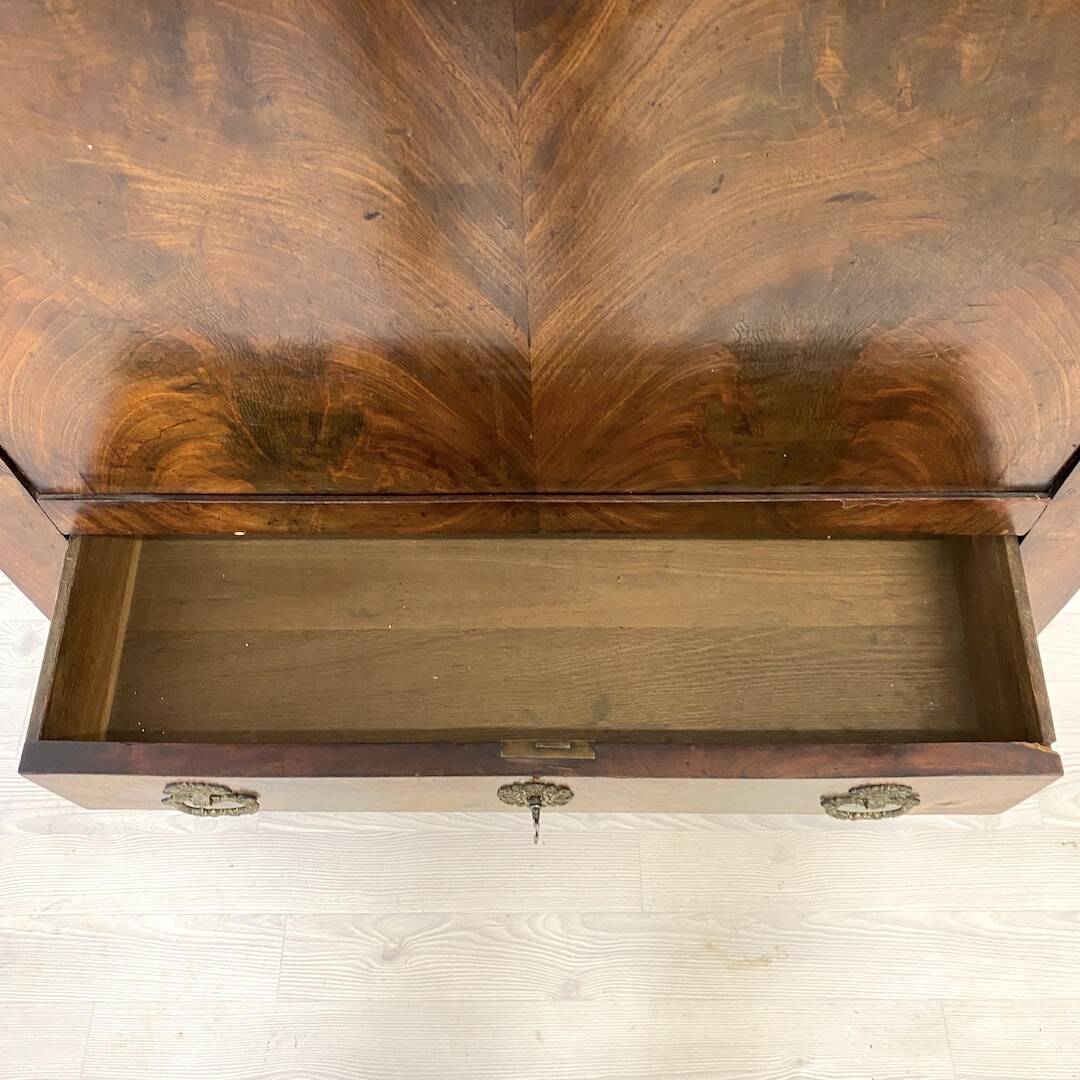 19th century mahogany and mahogany veneer secretary