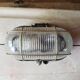 Antique exterior wall light moulded glass & metal grille & black bakelite support