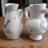 2 Pitchers in Faience of La Chapelle des Pots