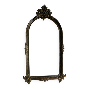 Baroque “trumeaux” mirror in carved solid wood.