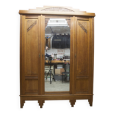 Armoire art déco en chêne sculpté - Atelier flamand circa 1930