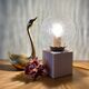 Vintage glass globe table lamp and wooden foot