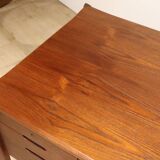 Vintage desk by Wilhelm Renz in double-sided teak, 1960s