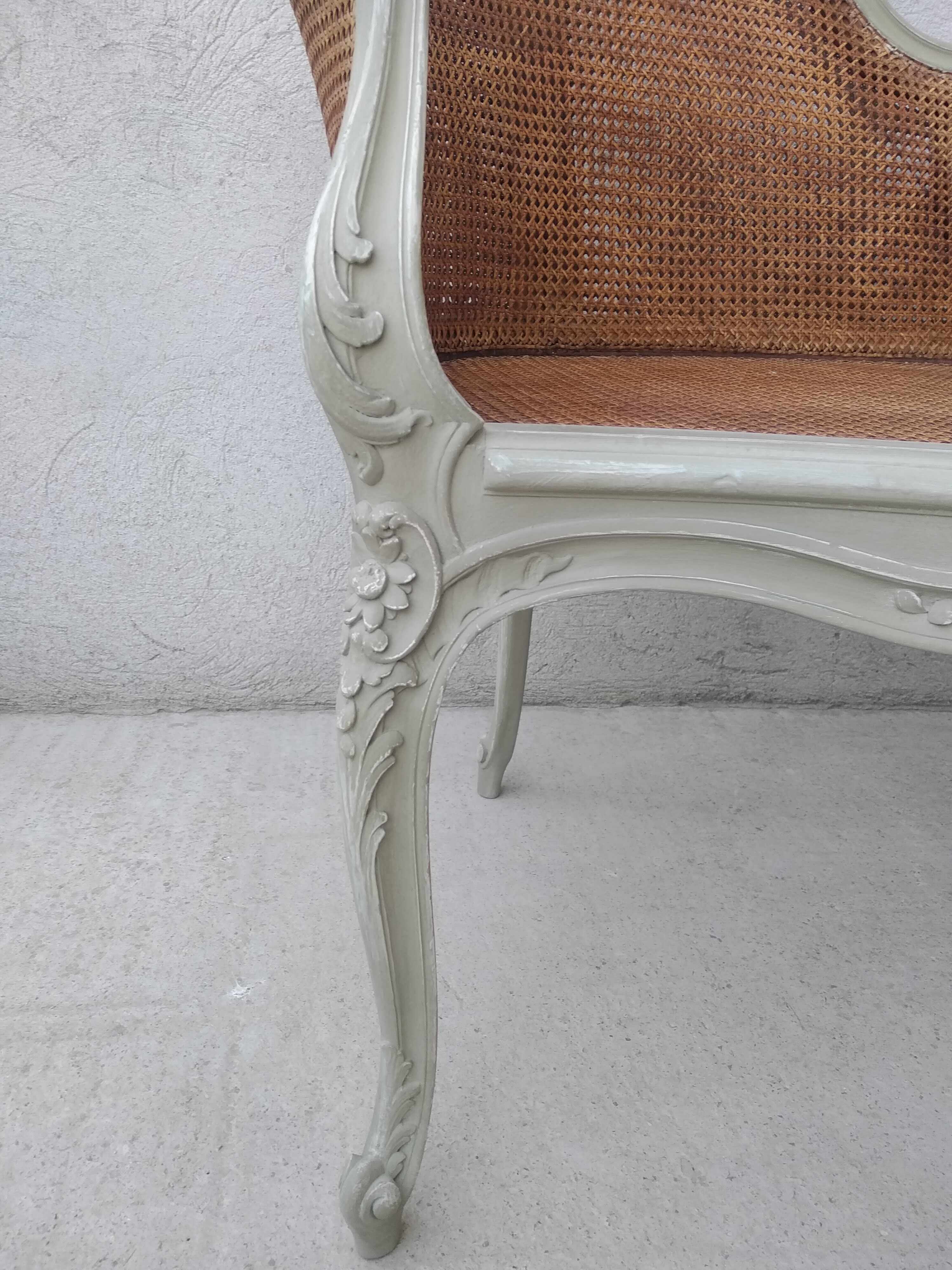 Salon Louis XV with double patinated cannage