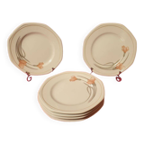 Series of 6 dessert plates Schonwald Germany Art Nouveau decor