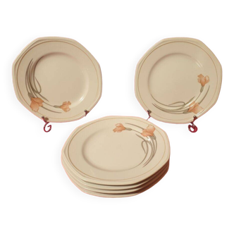 Série de 6 assiettes dessert Schonwald Germany décor Art Nouveau