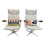 Pair of metal and Bakelite armchairs, 1960s design.