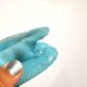 Vallerysthal easter rabbit box in blue opaline from 1900