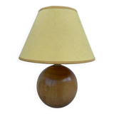 Turned wooden ball bedside lamp 1990