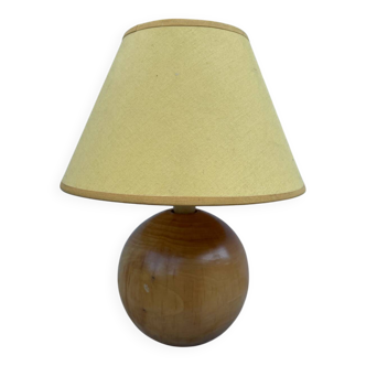 Turned wooden ball bedside lamp 1990