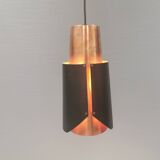 Hanging lamp in copper and black lacquered metal by Bent Karlby for Lyfa