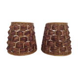 Pair of bamboo wall light