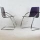 Paire de chaises de Yves Christin, acier tubulaire, plexiglas mauve. Ed. Airborne, France cira 1970