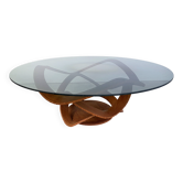 Table basse en acier par Maurice Barilone, années 1980.