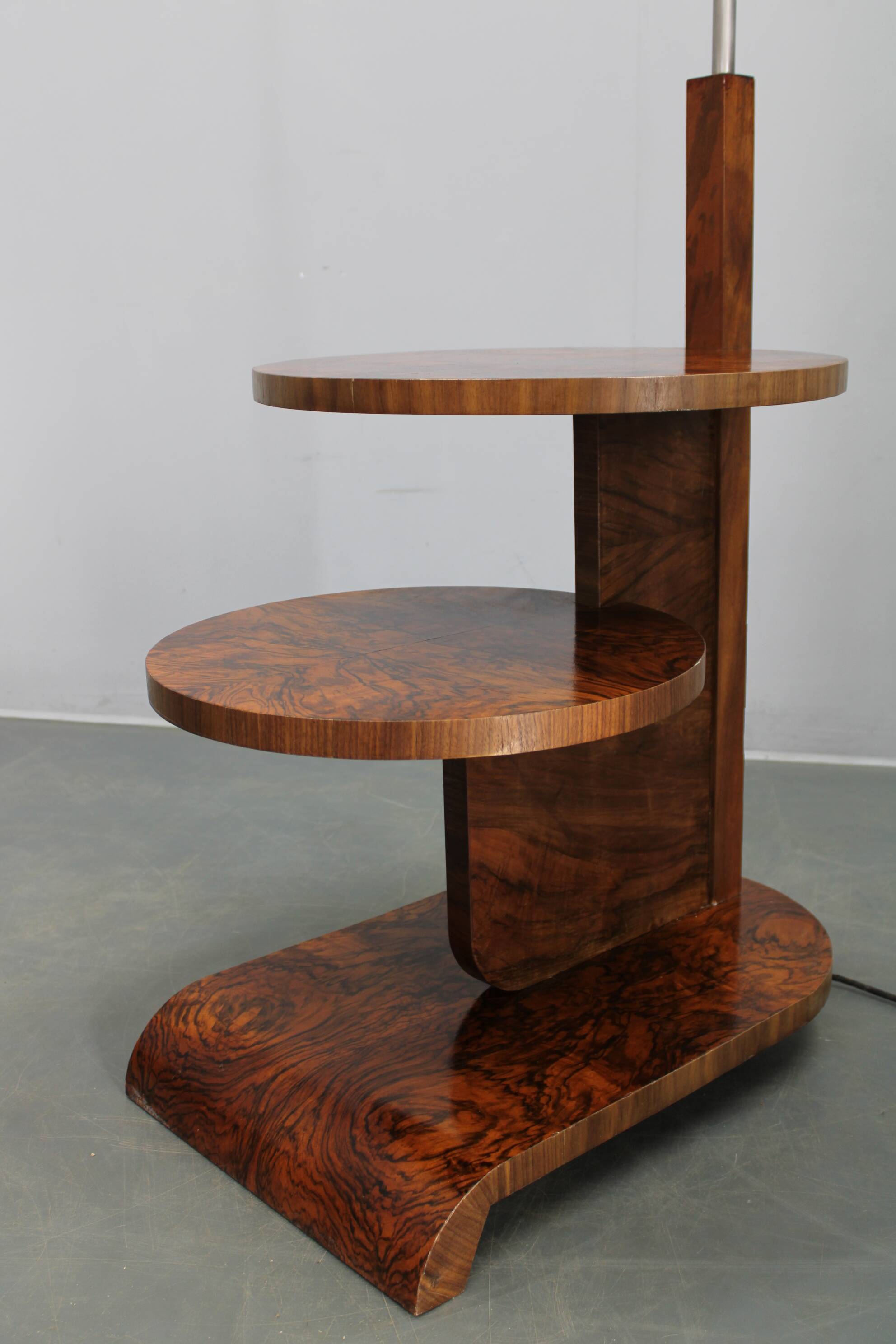 Art Deco floor lamp with shelves, Czechoslovakia, 1930s