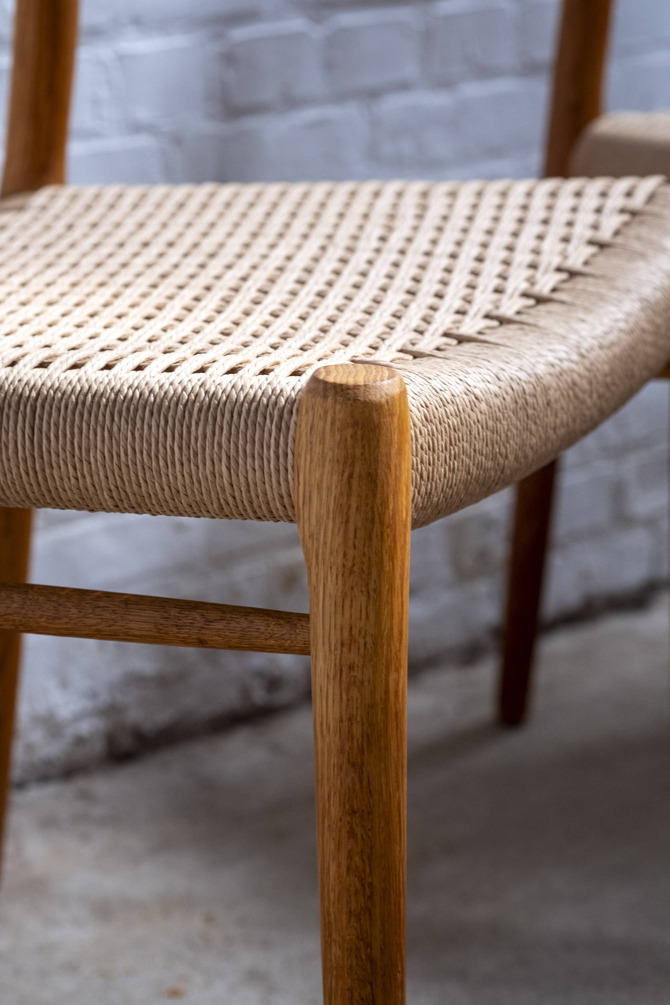 4x Niels Møller chair Model 75 in Oak, 1960s Denmark