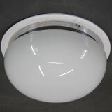 Big Bauhaus Chrome Flushmount or Wall Light, 1940s