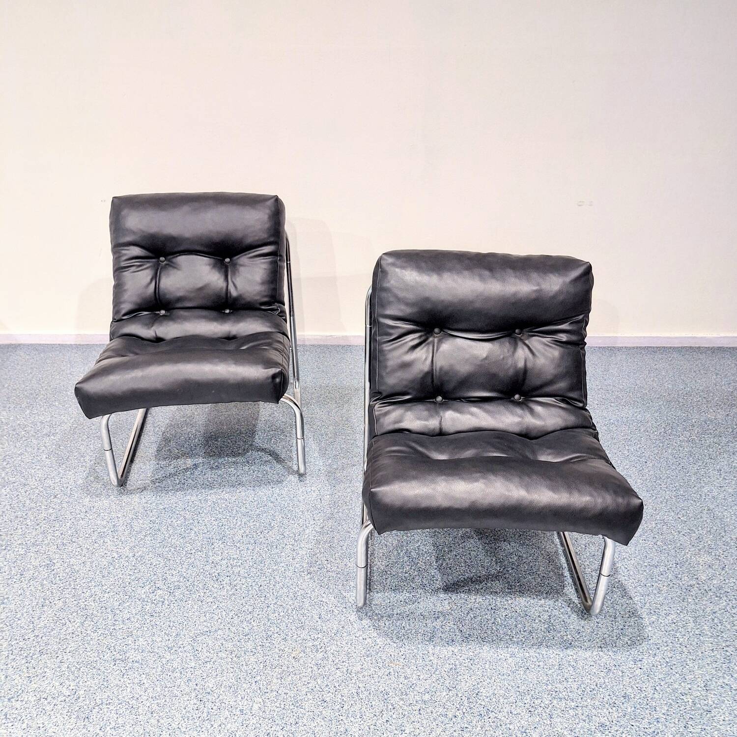 A pair of 1980s Pixi armchairs designed by Gillis Lundgren for