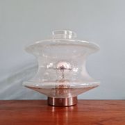 Ceiling light meerpaal in transparent bubbled glass, raak amsterdam, 1970