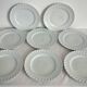 Set of 8 white twisted porcelain dinner plates Limoges Haviland