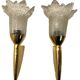 Murano Glass Brass Sconces Set of 2