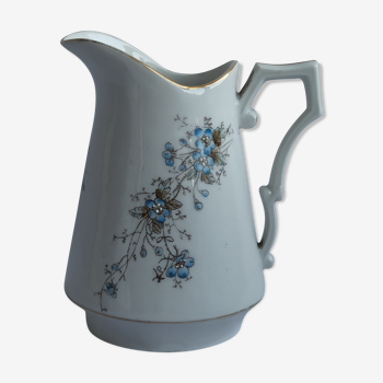19th century porcelain milk pot blue flowers