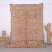 Peach Vintage Moroccan Rug 164 x 266 cm, Berber Wool Rug, Handmade Boho Rug