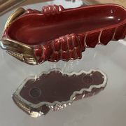 Pocket tray Michel Caugant, ruby-red ceramic and gilding - Vintage