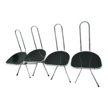 set of 4 post-modern folding chairs by Niels Gammelgaard for Ikea