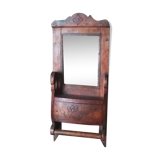 Old art deco barber mirror in teak