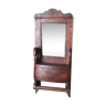 Old art deco barber mirror in teak