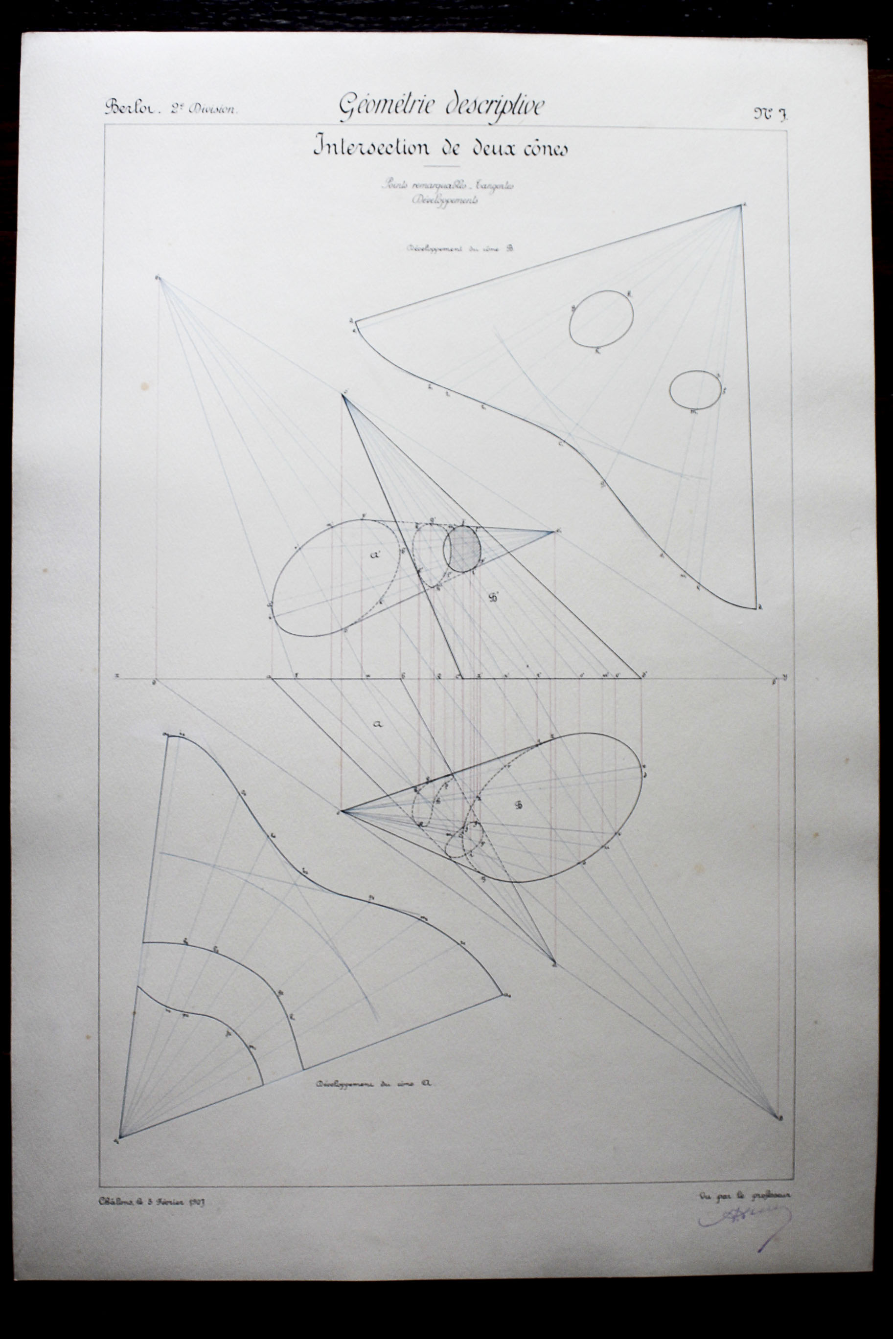 Study drawing Geometry Arts et Métiers 1907