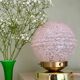 Vintage globe table lamp in pink Clichy glass
