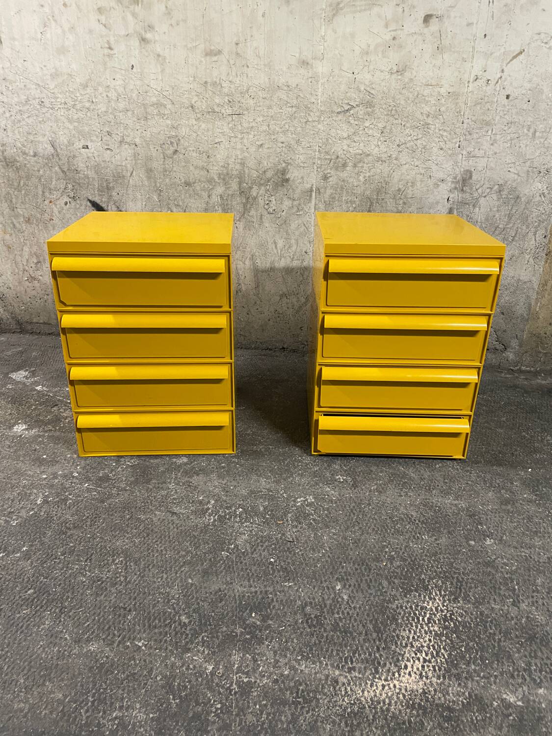 Yellow chest of drawers model 4601 by Simon Fussell for Kartell, 1970s