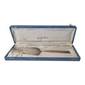 Ancienne pelle à tarte gâteau en métal argenté dans son coffret