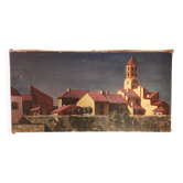 French vintage oil painting on canvas, signed A. Lahour, 1964